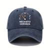 NECESITO CERVEZA pattern printed vintage duckbill cap fashionable retro curved brim baseball cap casual outdoor sun hat