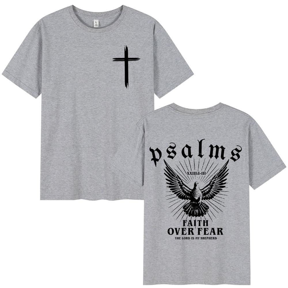 Christian Jesus Faith Over Fear Bible Verse T Shirt Men's Women High Quality T-shirts Fashion Vintage Cozy Tee Shirrt Streetwear