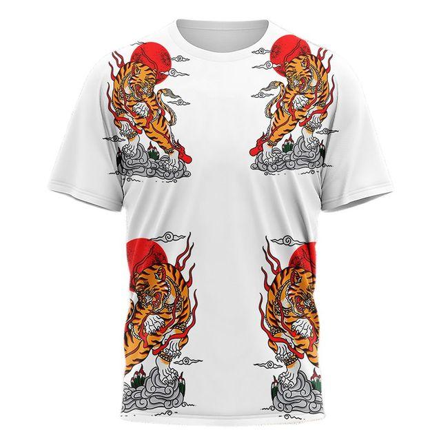 Tiger Grafik T Shirt Für Männer 3D Print Kurzarm Schwarz Tops Mode Herren Kleidung Männlich Atmungsaktive Sweatshirt Sommer Streetwear