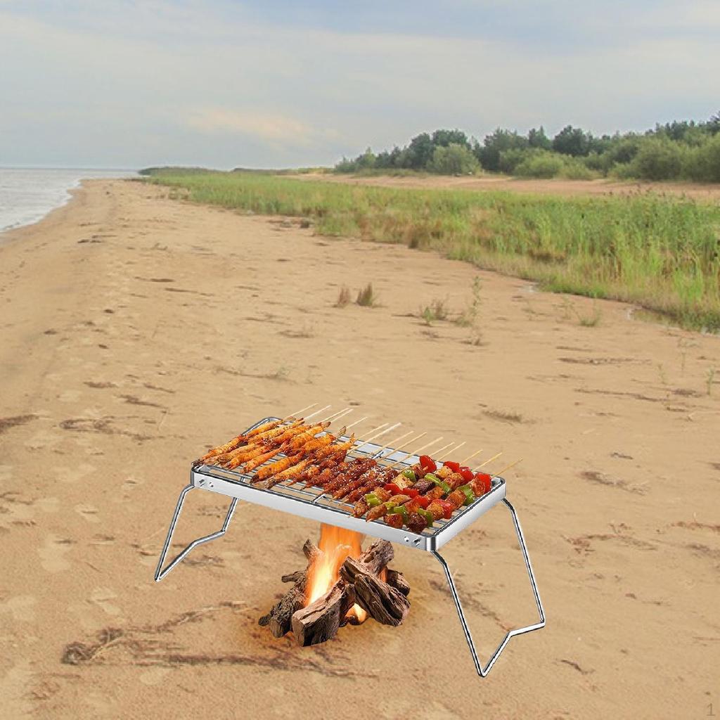 Zusammenklappbarer Lagerfeuer-Grillrost für Outdoor-Barbecue und Kochen