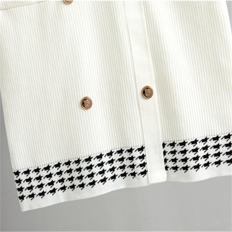 Spring and autumn classic black elegant knitted dress Small Fragrant Style Long Sleeve Woolen Dress