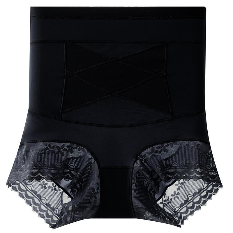 High Waist Cross Compression Tummy Control Shapewear Panties Lace Slimming Body Shaper M