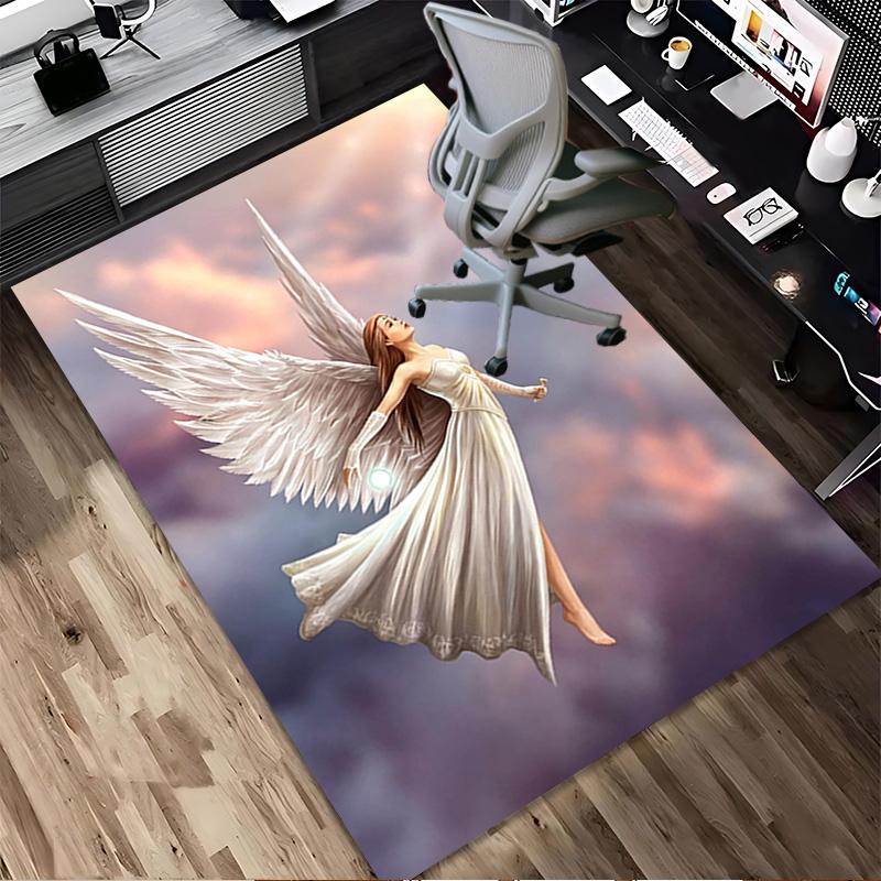 Angel Flight Living Room Nonslip Area Rug Soft Carpet For Bedroom Game Playroom Sofa Office Home Decor Doormat Christmas Gift