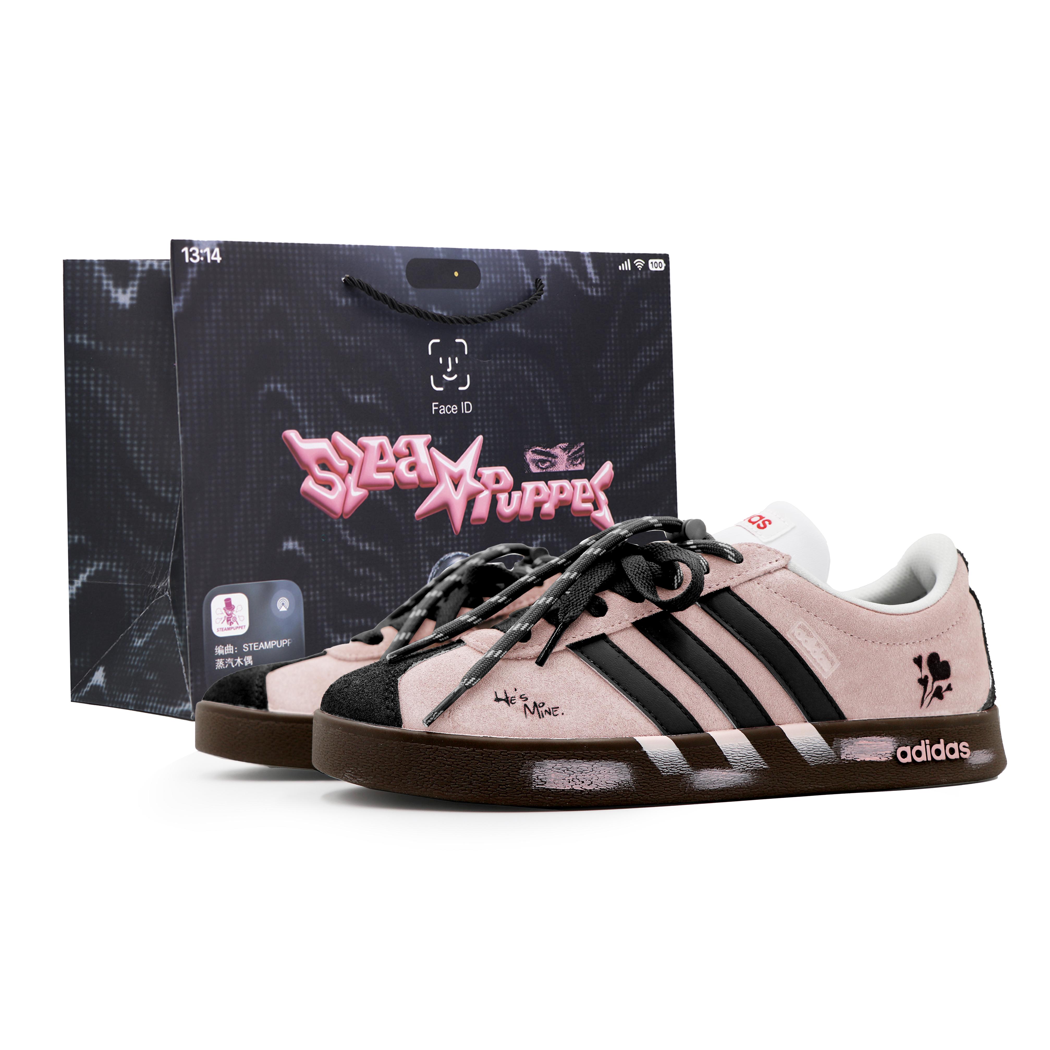 

Adidas Neo VL Court Lifestyle Cushioning Abrasion Resistant Low top Skateboard Shoes Unisex Black Pink JS3003(Team17-) 35⅔