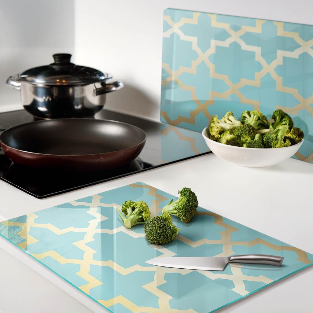 Tempered Multifunctional Decorative Glass Boards Arabic Pattern 2x40x52 Cm