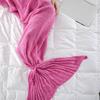 Solid Color Mermaid Tail Knitted Bed Sofa Sleeping Rest Blanket Home Decoration