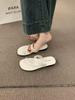 Simple and Versatile Set of Toes with Flat Sandals for Women To Wear In Summer, Seaside Casual Soft-soled Two-way Cool Slippers