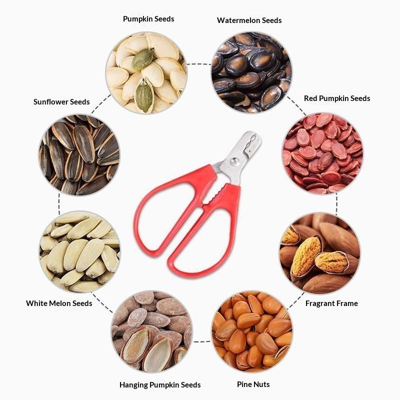 

New Stainless Steel Melon Seed Lazy Artifact Opener Nutcracker Nut Shell Cracker Seed Pistachio Sheller Peeling Plier Kitchen To червоний