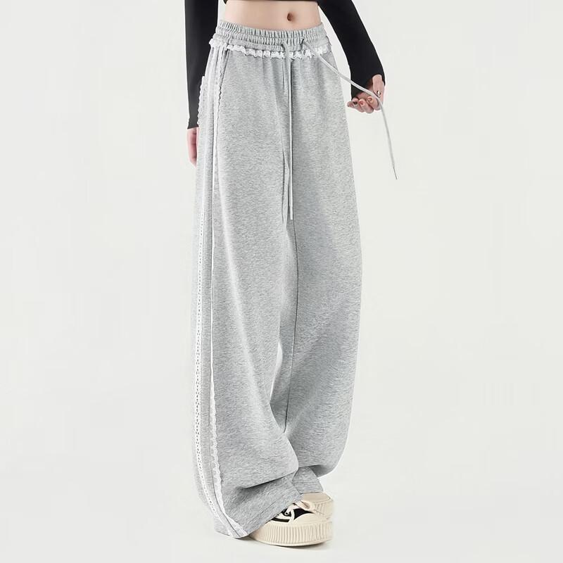 Women's Lace Patchwork Wide-Leg Casual Pants