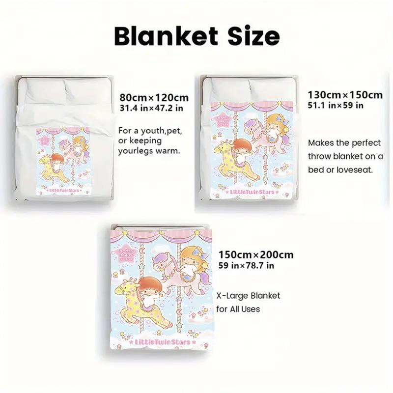 Kiki & Lala 2D Flat Pattern Flannel Blanket High quality All Seasons Warmth and Comfort Perfect for Christmas Gifts.NMT0928612