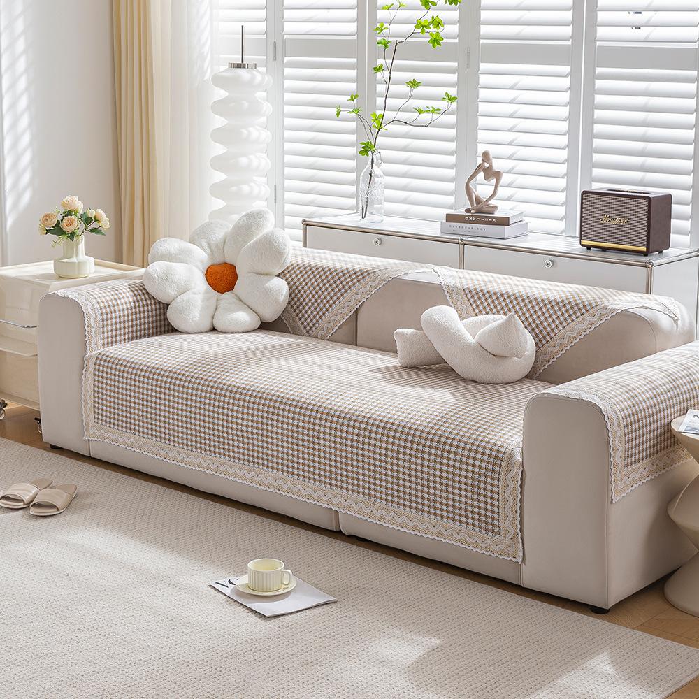 Подушка для дивана из хлопкового льна Four Seasons Universal Weaving Plaid Non Slip Sofa — фото 8