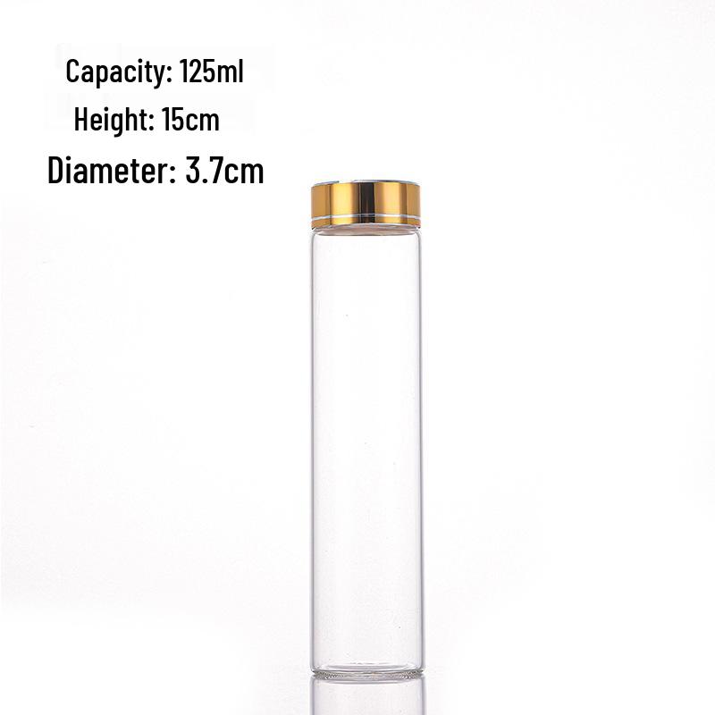 Gold-Capped Glass Test Tube Coffee Bean Storage Jar