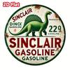 Vintage Dino Aluminum Garage Sign, Retro Gas Oil Decor Collectible for Car Lover