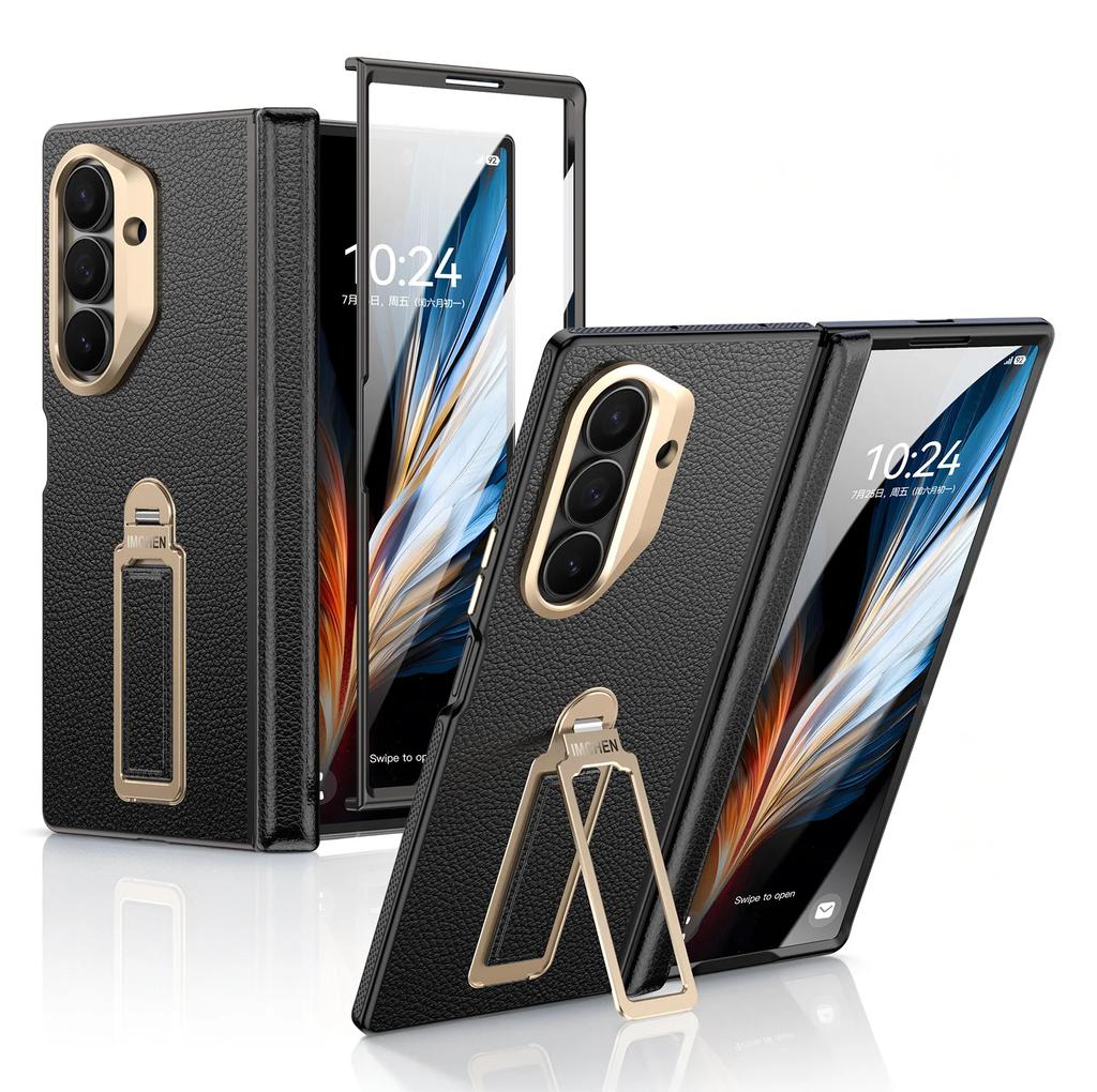 For Samsung Z Fold 7 Case, Full Coverage All-in-one Glass Screen Protector & Protective Cover for Samsung W26
