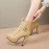 2025 Autumn/Winter Women's Versatile Stiletto Ankle Boots - Slimming Retro High Heel Martin Style