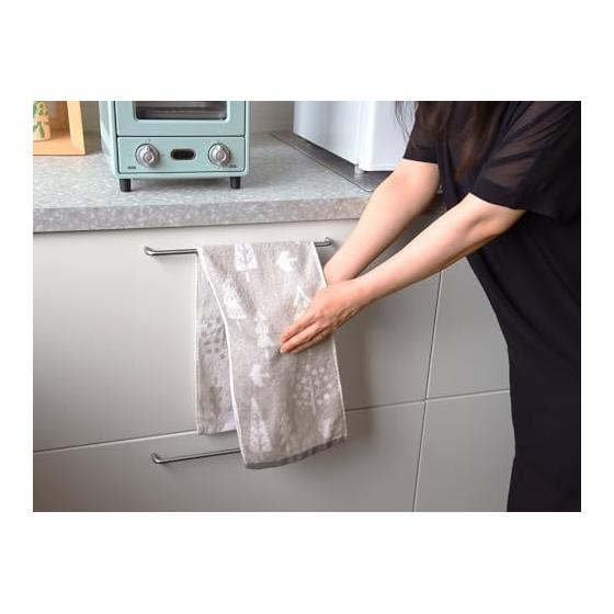 Kosugizen Towel Scandinavian Jacquard Monochrome Forest White/Gray Set of 2 20 X 80cm Medium Thick Type Slim SV-1802-2
