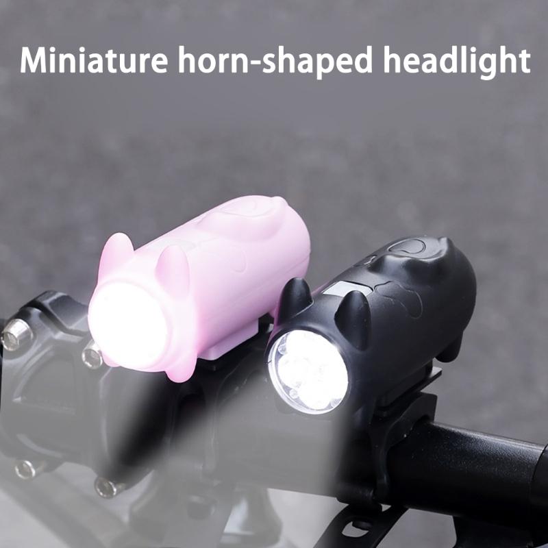 Auto Switching Bike Headlamp Charging Runtimes Weatherproofed Cycling Safety Light with Horn