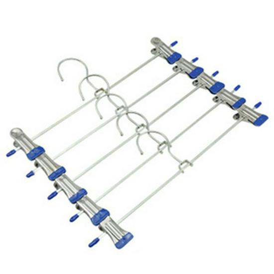 

Stainless Steel Multi-Functional Non-Slip Telescopic Pants and Skirt Clip Rack for Wardrobes