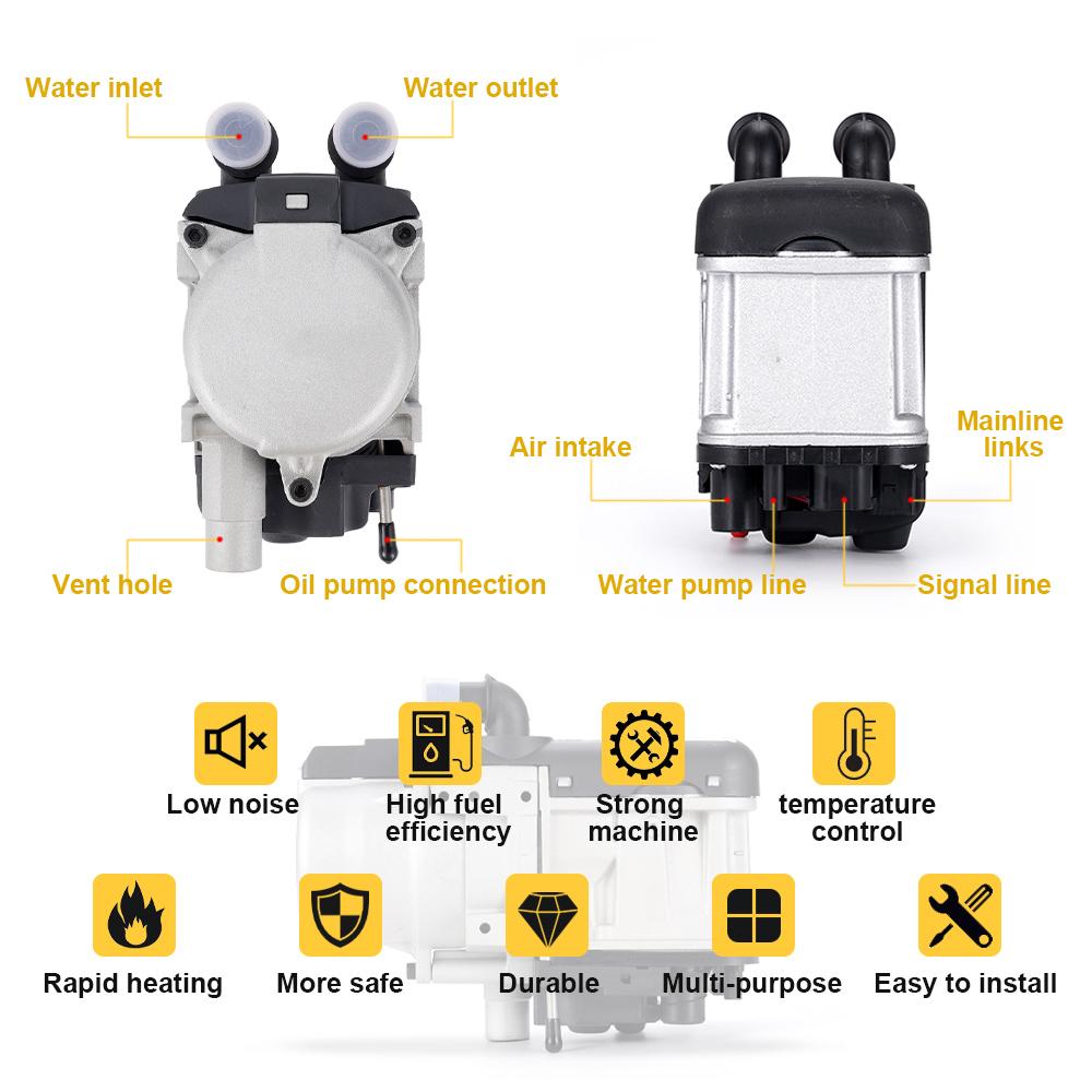 Parkwarmwasserbereiter, 5 kW, 12 V, Parken, kleiner Wasser-/Brennstoff-/Flüssigkeitsmotor, geeignet für Kleinwagen, Wohnmobile, Pickups, SUVs, Parkheizung