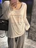 Korean Style Sheer Long Sleeve Letter Print T-Shirt Cardigan for Women - Casual Lightweight Sun Protection