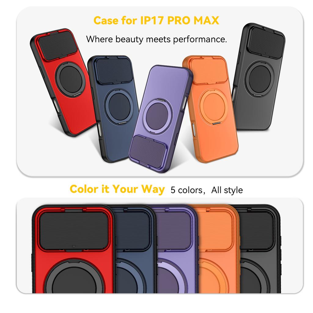 case for 17 16 15 14 13 12 pro max 360 degree rotating magnetic bracket lens protective cover tough shell plain With Holder