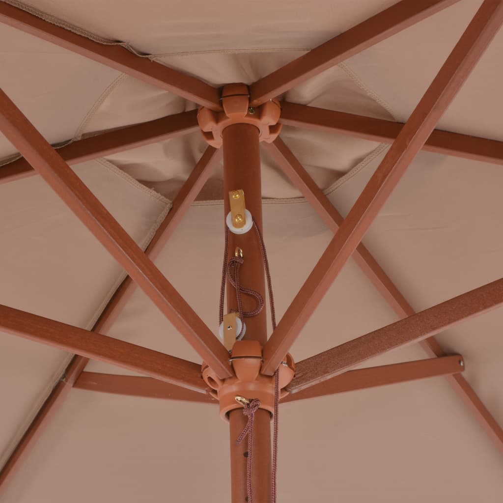 Wooden Mast Sun Umbrella 270 Cm Taupe