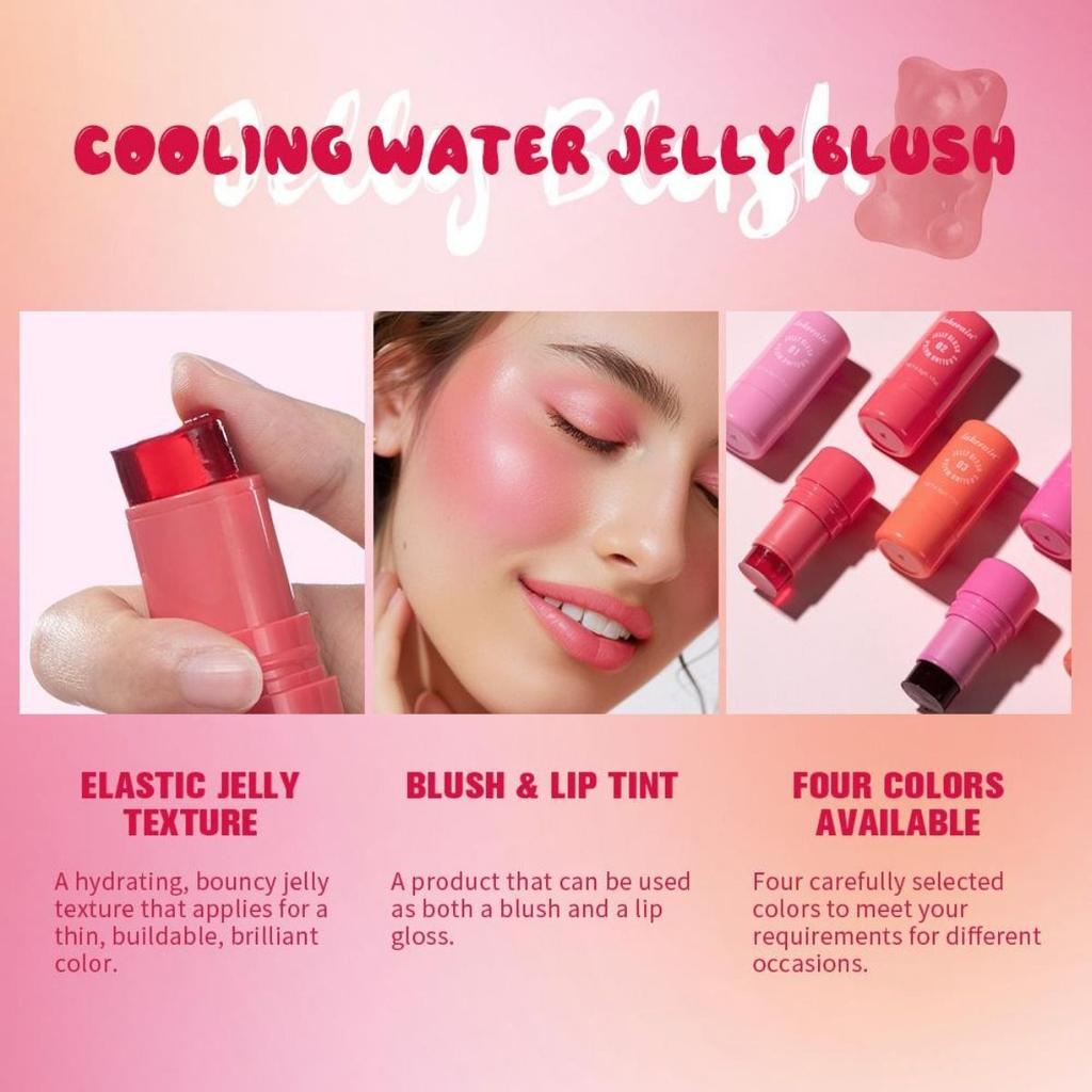 Jelly Blush Lazy Contouring Uzun Süreli Renk Nemlendirici Parıltılı Ruj Allık Çubuğu