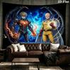 Onepunch Man Wall Tapestry Aesthetic Wall Hanging Printed Fabric Blanket Decorative Tapestries For Bedroom Living Room Home Decor