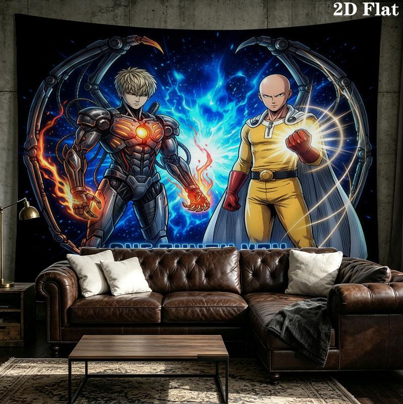 Onepunch Man Wall Tapestry Aesthetic Wall Hanging Printed Fabric Blanket Decorative Tapestries For Bedroom Living Room Home Decor