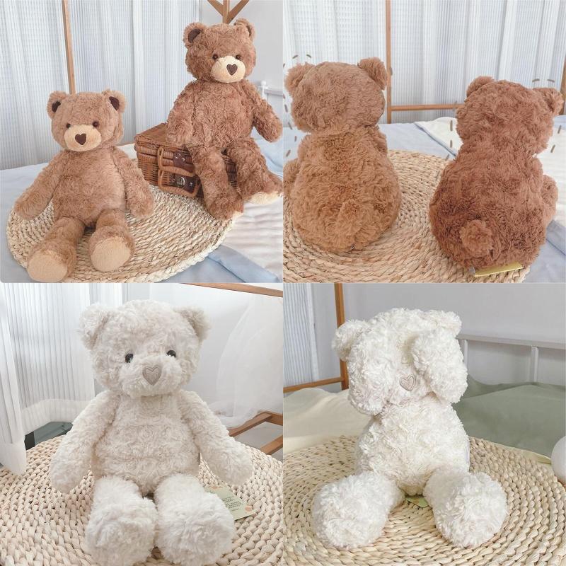 Entzückendes herzförmiges Plüsch-Teddybär-Spielzeug für beruhigenden Komfort, 41,9 cm groß, langes, zotteliges braunes Fell