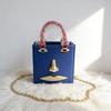 2026 Face Handbag Female Fashion Silver Lacquer Leather Small Square Bag