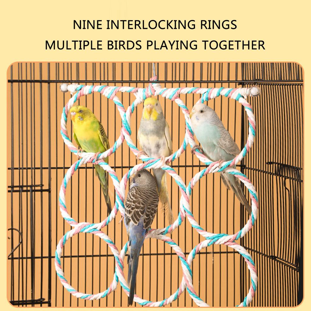 2PCS Colorful Rope Swing Toy Great for Bird Parrot Happiness Promote Climbing and Active Play Enriching Environment