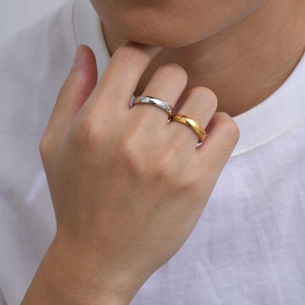 4mm Simple Stainless Steel Wedding Ring for Women Men Gold Plated Engagement Wedding Band Couple Jewelry Sizes 6 7 8 9 10 11 12