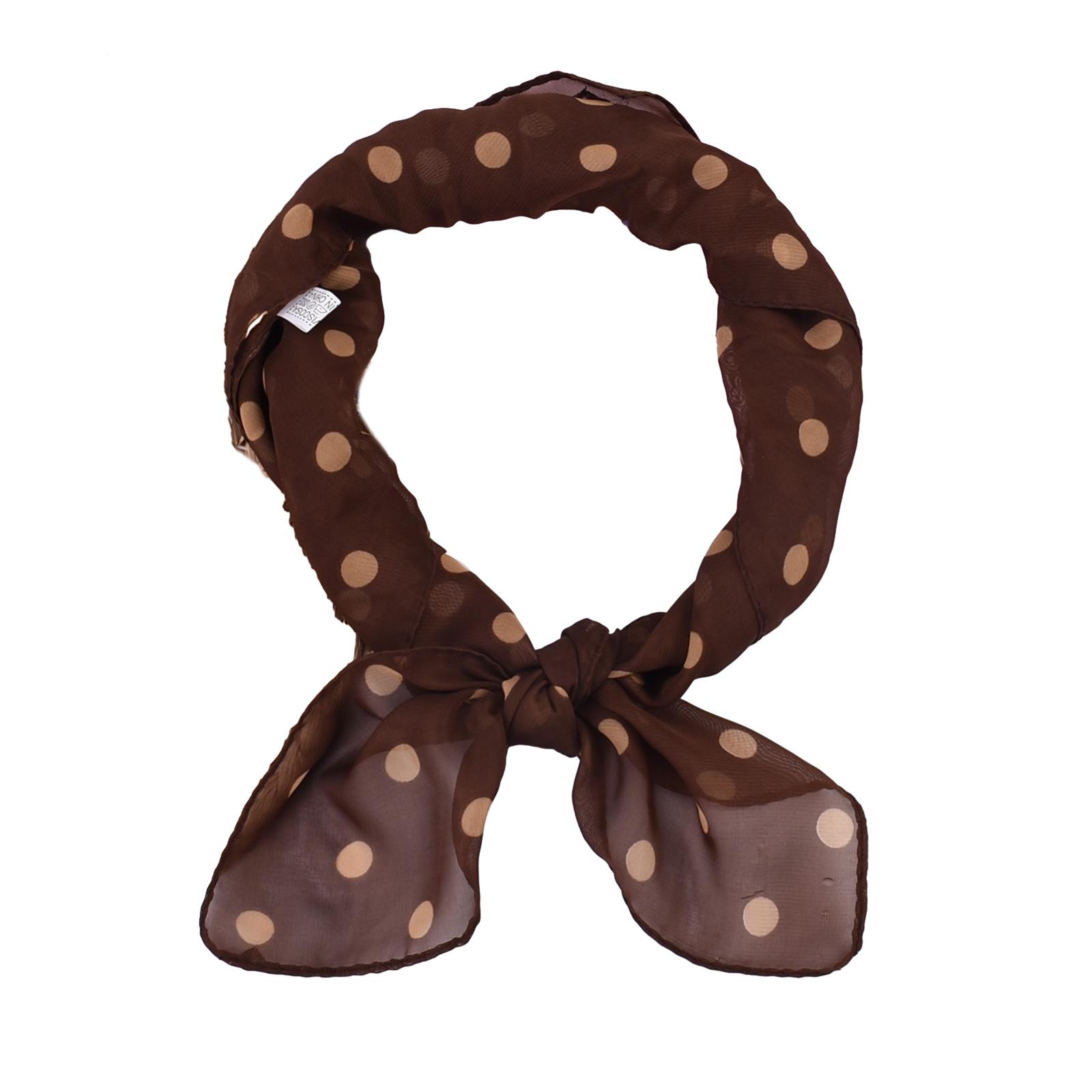 

Stylish Black Dotted Small Square Scarf for Men and Women Neckerchief Headscarf Trendy Dotted Neck Scarf Square Scarves кофейный