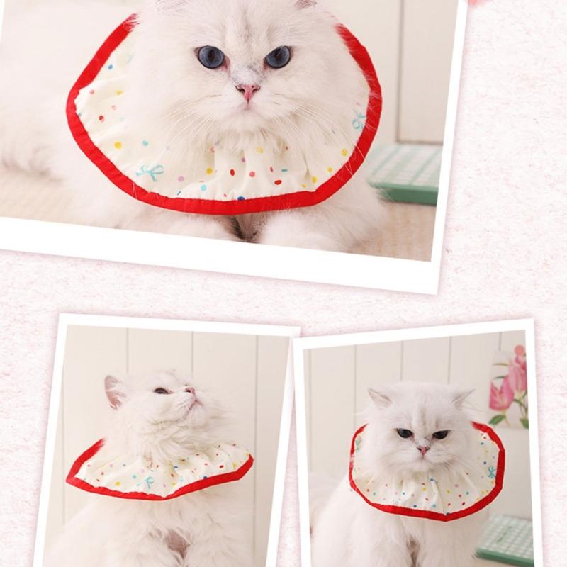 Pet Neck Collar for Dog Cats with Drawstring Adjustment, Cord Closures and Round Edges Design Neckwear for Photography, Lickproof, Wound Proection