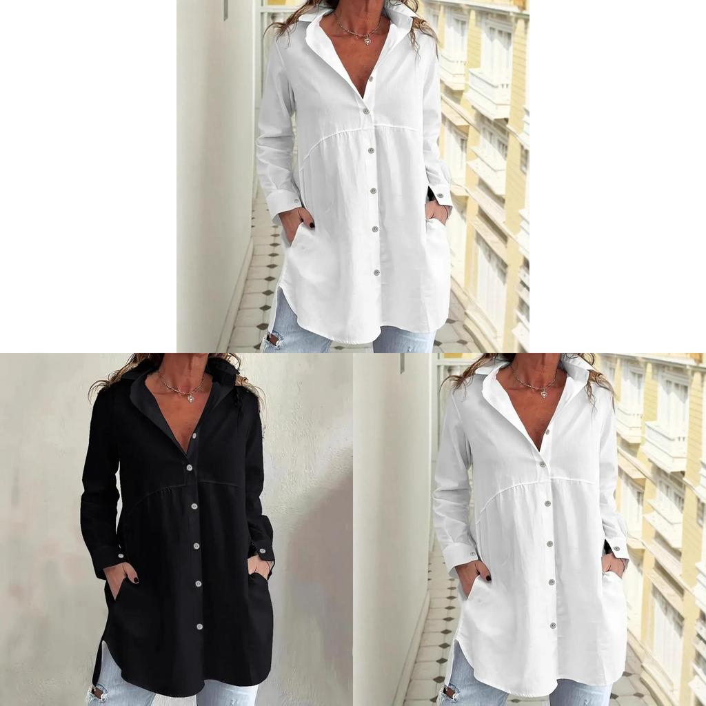 Ice Silk Long Sleeve Shirt With Splicing Design For Casual Fall Wear