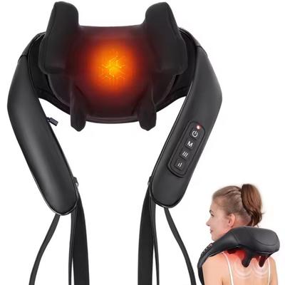 Masgre Shiatsu Back Neck Massager Cordless Shoulder Massager with Heat Electric Deep Tissue 3D Kneading Massage Pillow