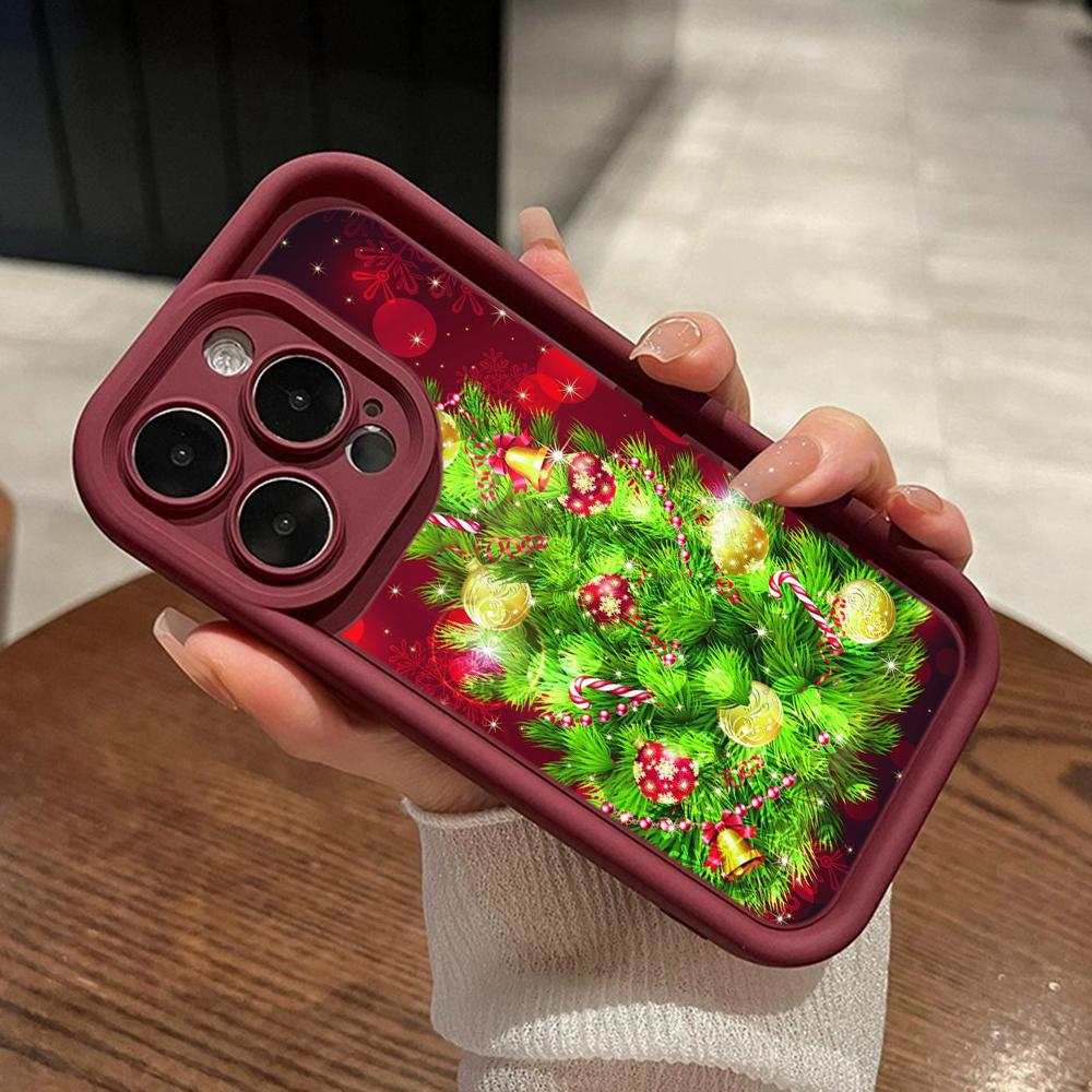 Ae113 Crăciun Fericit artă Moș Crăciun artă design Huse de telefon pentru iPhone 16 14 13 11 Pro Max 15 7 8 Plus 12 mini XR XS Max Husă de protecție pentru scară de înger