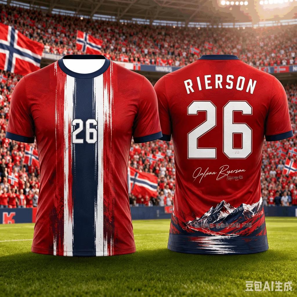 Sommer Norwegen Fußball T-Shirt Tops Fußball 3D Druck Fußballtrikot Herren Freizeit T-Shirt Atmungsaktiv Herren Damen Kurze Ärmel Oberteil