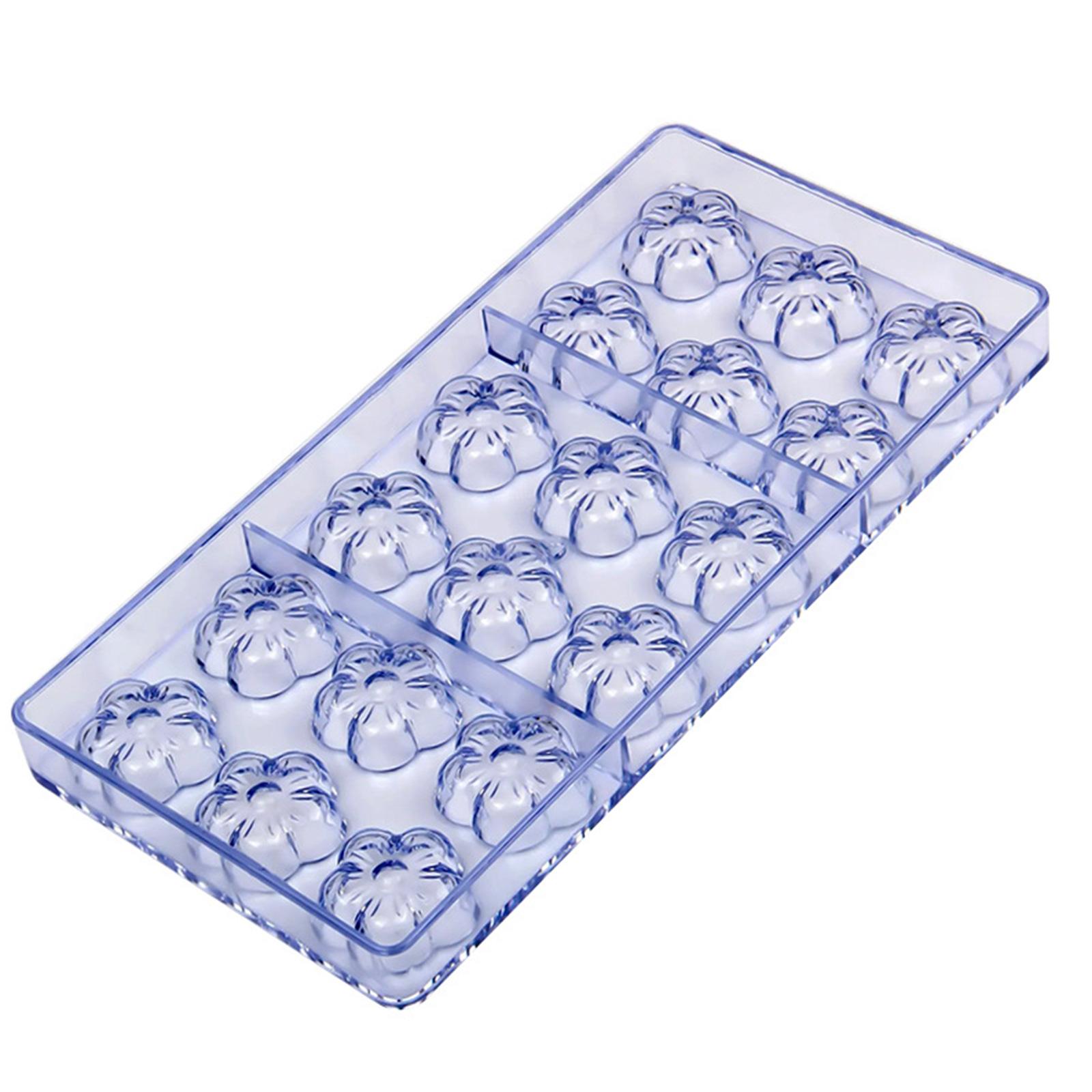 

Flower Shape Chocolate Mold Polycarbonate 18 Slot Food Grade Plastic Mould for Candy Making Home Baking Supplies