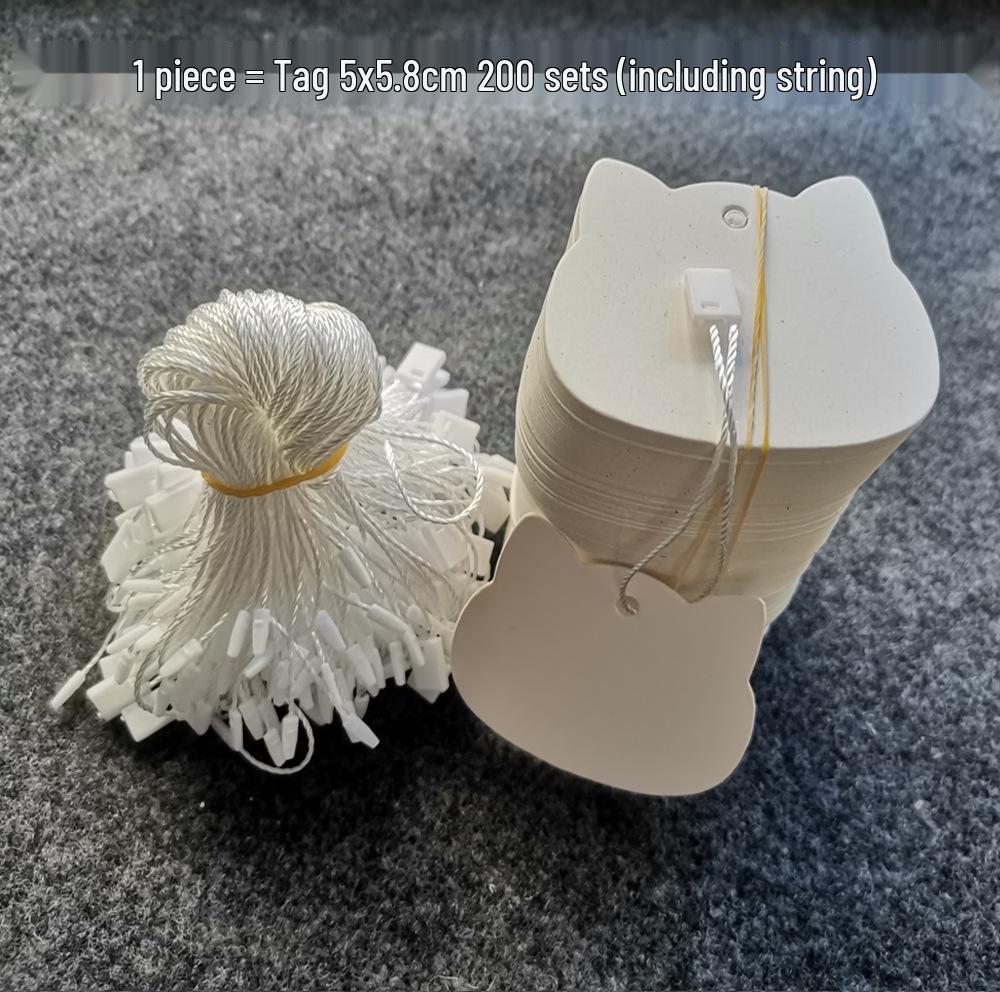 In Stock 300g White Card Paper Hang Tag for Jewelry with Hanging Rope
