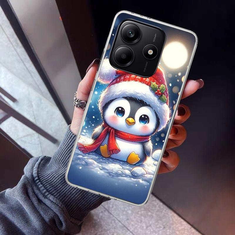 Christmas Penguin Phone Case For Xiaomi Redmi Note 15 14 14S 13 12S 12 Pro Plus 11S 11 10S 10 4G Cover 11E 11T 5G Print Fundas R
