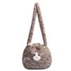 Cute plush cat messenger bag, new girls and girls soft and cute plush large-capacity shoulder bag
