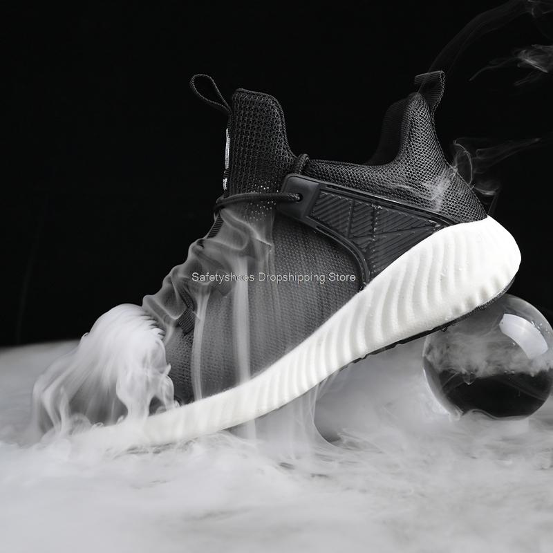 Fashion 2024 Summer NEW Safety Shoes Men Mesh Breathable Steel Toe Kevlar Midsole Puncture Proof Work Safety Boots Man Boots Flat Safeti