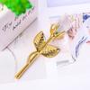 Crystal and Metal Rose Ornaments for Weddings and Valentine's Day Gifts