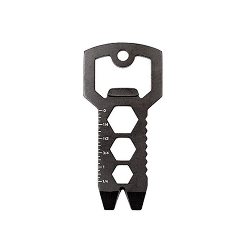 Nyckelring med kapsylöppnare Universal Multifunktionell Kapsylöppnare Sexkantigt Hänge Stål Nyckelformad Utomhus Kortverktyg