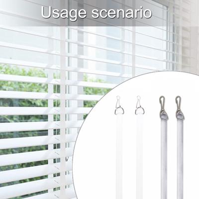 Sada 2 plastových 12palcových ovládacích tyčí k závěsům pro otevírání okenních závěsů, tyč s kovovým hákem