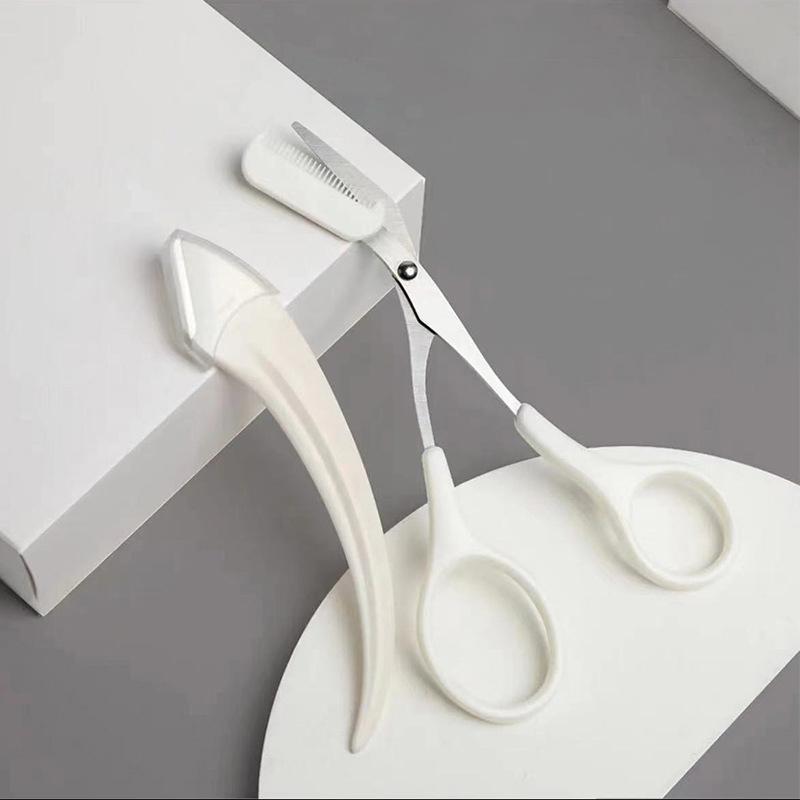 

Ножницы-триммер для бровей с расческой, для удаления волос на лице, для ухода, для придания формы, бритва, косметические аксессуары для макияжа белый