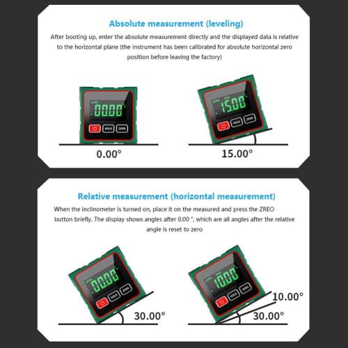Digital Angle Finder, 4-Sided Strong Magnetic Angle Gauge, Backlit Cube Inclinometer, Woodworking Measuring Tool, Table Saw Miter Protractor, Hanging