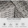 Outdoor PE Rattan Corner Sofa, Garden Wicker Furniture Single Sofa Chair W/ Cushions, Light Grey